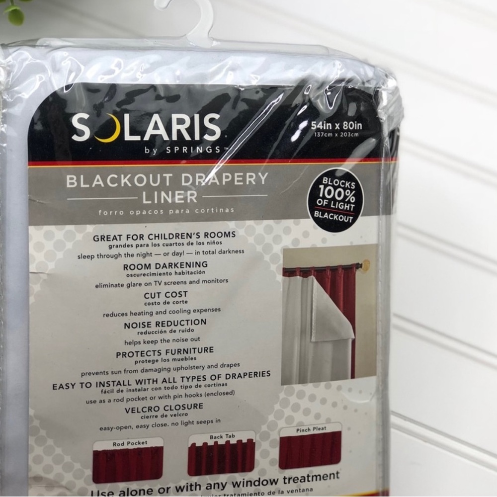Solaris White Blackout Drapery Liner 2 pack 54x
80 inches - Picture 2 of 4